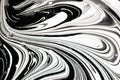 abstract black and white pattern. swirls on liquid glossy paint surface