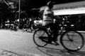 abstract movement of cyclo driver in vietnam