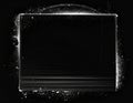 Abstract Black and White Rectangular Frame with Distressed Texture Grunge Royalty Free Stock Photo