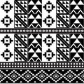 African tribal Kente monochrome cloth style vector pattern, seamless design with geometric shapes inspired by traditional fabrics Royalty Free Stock Photo