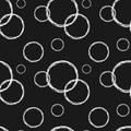 Abstract black and white scribble circles seamless pattern background illustration