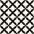 Abstract black and white seamless pattern. Simple vector monochrome geometric floral ornament. Elegant background texture Royalty Free Stock Photo