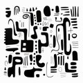 Boldly Black And White Doodle Poster With Earthy Organic Shapes