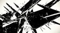 Abstract black and white shards creating a dynamic, fragmented composition