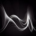 Abstract black and white smooth lines on dark background Royalty Free Stock Photo