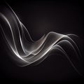 Abstract black and white smooth lines on dark background Royalty Free Stock Photo