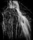 Abstract Black and white smooth waterfall background.