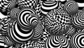 Abstract black and white spheres with geometric patterns and optical illusions Royalty Free Stock Photo