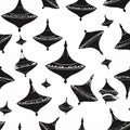 Abstract Black and White Spinning Tops Pattern Royalty Free Stock Photo