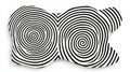 Abstract Black and White Spiral Patterns with Fluid Shape Design and Optical Illusions Royalty Free Stock Photo