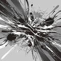 Abstract black and white splatter background featuring dynamic patterns and textures, creating a striking visual effect Royalty Free Stock Photo