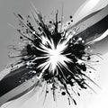 Abstract black and white splatter background featuring dynamic patterns and textures, creating a striking visual effect Royalty Free Stock Photo