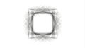 Abstract Black and White Square Frame with Intricate Line Patterns on a Clean Background Royalty Free Stock Photo