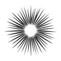 Abstract black and white starburst pattern with radial symmetry. Royalty Free Stock Photo