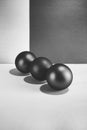 Abstract black and white still-life with balls.