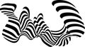 Abstract black and white stripe. Liquify Wave Line. Perspective Smooth ribbon. Royalty Free Stock Photo