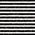 Abstract black and white striped on trendy background with random gold foil dots pattern. You can use for greeting card or Royalty Free Stock Photo