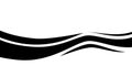 Abstract black and white striped waves vector illustrations. Ocean sea wave storm water pattern background