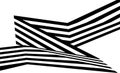 Abstract black and white stripes bent ribbon geometrical shape Royalty Free Stock Photo