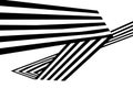 Abstract black and white stripes bent ribbon geometrical shape Royalty Free Stock Photo