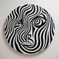 Abstract black and white stripes line swirling in the style of zebra hide. Decorative design with distorted art effect psychedelic