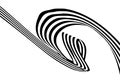 Abstract black and white stripes smoothly bent ribbon geometrical shape Royalty Free Stock Photo