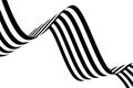 Abstract black and white stripes smoothly bent ribbon geometrical shape Royalty Free Stock Photo