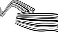 Abstract black and white stripes smoothly bent ribbon geometrical shape Royalty Free Stock Photo