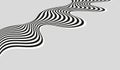 Abstract striped wave background, smooth black and white lines on a gray background Royalty Free Stock Photo