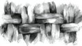 Abstract Black and White Texture of Interwoven Stripes in Artistic Brush Stroke Style Royalty Free Stock Photo