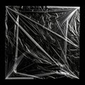 Abstract Black And White Texture Square Shape With Plastic Wrap And Shadows Royalty Free Stock Photo