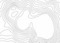 Abstract black and white topographic contours lines of mountains