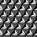 Abstract black and white triangle geometric pattern in style of the 80s Royalty Free Stock Photo