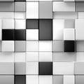 Abstract black and white wallpaper with puzzle-like blocks (tiled)