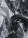 Abstract black and white wave creative hand painted background, marble texture Royalty Free Stock Photo