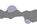 Abstract black and white wave with gray circles. Eps 10