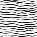 Abstract Black and White Wavy Brush Strokes Pattern Royalty Free Stock Photo