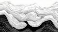 Abstract black and white wavy hand drawn seamless pattern Royalty Free Stock Photo