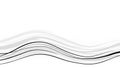 Abstract black and white wavy lines and curves creating a dynamic flowing pattern on a clean white background Royalty Free Stock Photo