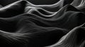 Abstract Black and White Wavy Lines A Digital Exploration of Form and Light Royalty Free Stock Photo