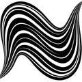 Abstract Black and White Wavy Lines Pattern Illustration Royalty Free Stock Photo