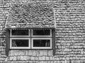 Abstract black and white windows and roof