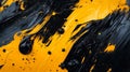 Abstract Black and Yellow Paint Strokes Royalty Free Stock Photo