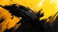Abstract Black And Yellow Paint Strokes Texture Royalty Free Stock Photo