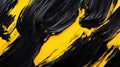 Abstract Black and Yellow Paint Strokes Texture Royalty Free Stock Photo