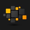 Abstract black and yellow squares background Royalty Free Stock Photo