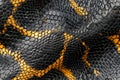 Abstract Black and Yellow Textured Pattern with Reptilian Skin Effect for Creative Backgrounds