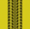 Seamless yellow tire track knitting