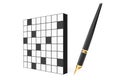 Abstract Blank Crossword with Fountain Writing Pen Royalty Free Stock Photo