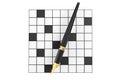 Abstract Blank Crossword with Fountain Writing Pen Royalty Free Stock Photo